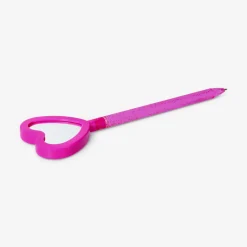 Pink ballpoint pen with heart mirror