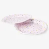 Pink confetti paper plates - 8 pcs