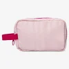 Pink cosmetic bag with strap
