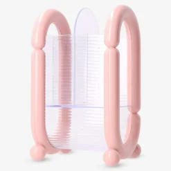 Pink cosmetic organiser for makeup brushes