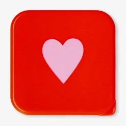 Pink snackbox with heart - 9 cm