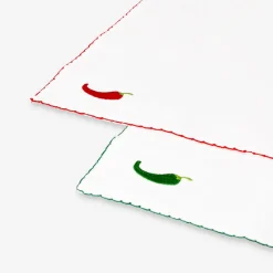 Placemats with embroidered chillies - 2 pcs