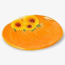 Plate with embossed sunflowers - 20 cm