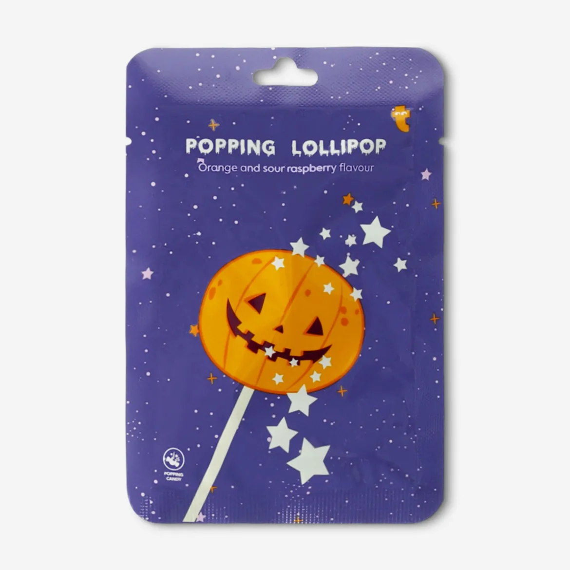 Popping pumpkin lollipop - Sour raspberry flavour