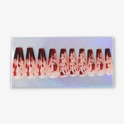 Press-on nails - Blood splatter design