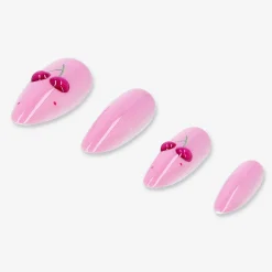 Press on nails - Pink cherries