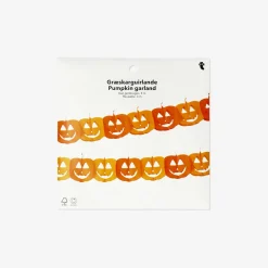 Pumpkin garland with happy faces - 300 cm