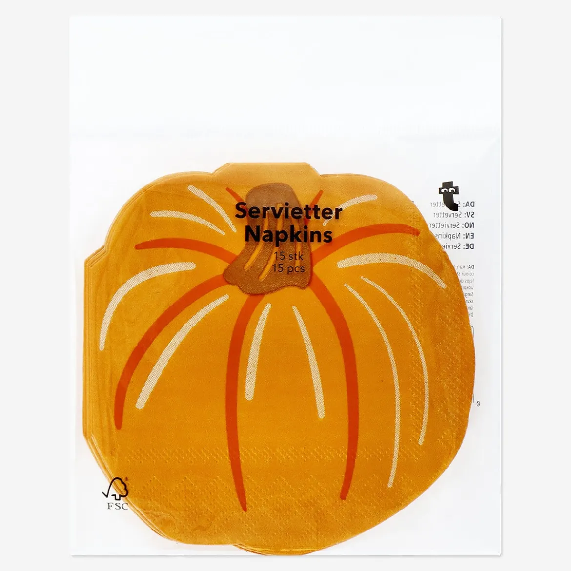 Pumpkin-Shaped Napkins - 15 pcs