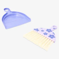 Purple dustpan set with flowers