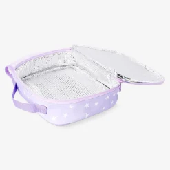 Purple lunchbox bag with unicorn motif - 19x25 cm