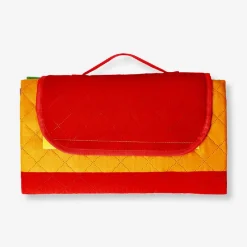 Quilted rainbow picnic blanket with carrying strap - 170x130 cm
