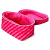 Quilted toiletry bag with pink stripes - 13x19 cm