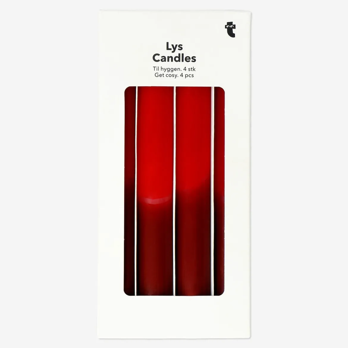 Red Dinner Candles - 4 pcs