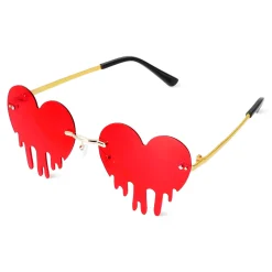 Red drip hearts party glasses