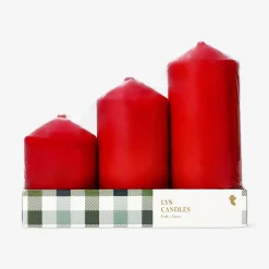 Red pillar candles - 3 pcs