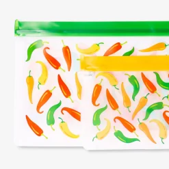 Reusable grip seal bags with chilli print - 2 pcs