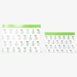 Reusable grip seal bags with green pears - 2 pcs