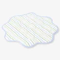 Round quilted placemat with striped pattern - 40 cm