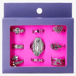 Set of adjustable rings - Gothic designs - 9 pcs