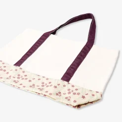 Shopper bag - Floral with burgundy strap