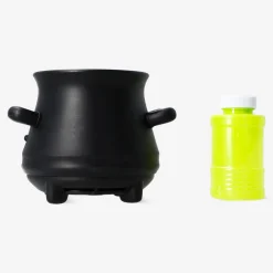 Soap bubble machine as black cauldron
