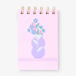 Spiral bound notepad with vase icon