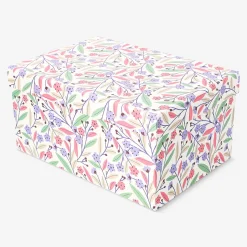 Storage box with multi coloured flowers - 17x24 cm