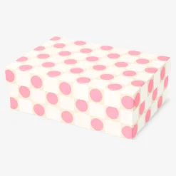 Storage box with pink polka dots - 14x20 cm
