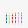 Striped cake candles. 12 pcs