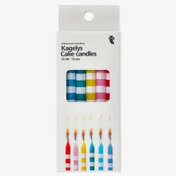 Striped cake candles. 12 pcs