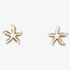 Stud earrings - Seastars with pearls