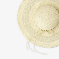 Summer straw hat with bow for adults - One size