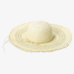 Summer straw hat with bow for adults - One size