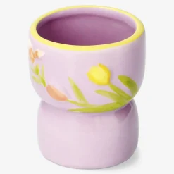 Tealight holder with embossed flowers