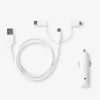 White car charger set