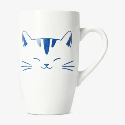 White cat mug with handle - 400 ml