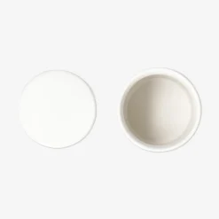 White organiser jar for cotton buds