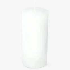 White Rustic Pillar Candle - 12 cm