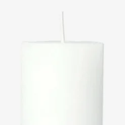 White Rustic Pillar Candle - 12 cm