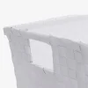 White Storage Basket in Braided Plastic