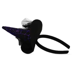 Witch's hat with a veil costume hairband - For adults