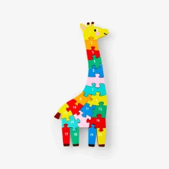 Wooden giraffe number puzzle