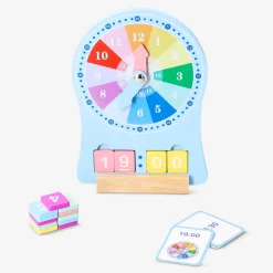 Wooden time teaching clock