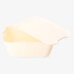 Yellow storage box with lid - 19x26 cm