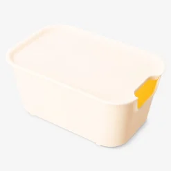 Yellow storage box with lid - 13x19 cm