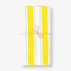 Yellow striped fabric napkins - 2 pcs